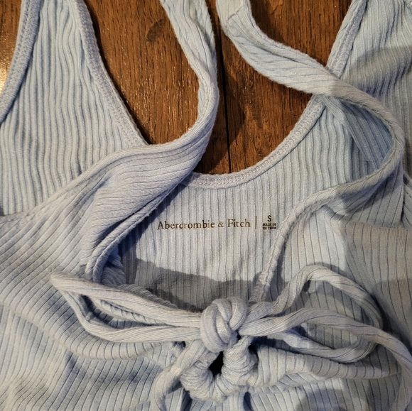 Abercrombie & Fitch Blue Ribbed Tiefront Bodysuit - Picture 2 of 2